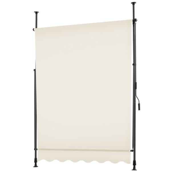 Markise med håndsving, højdejusterbar - 150 x 180 cm,beige