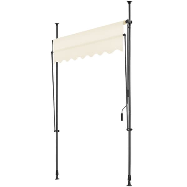 Markise med håndsving, højdejusterbar - 150 x 180 cm,beige
