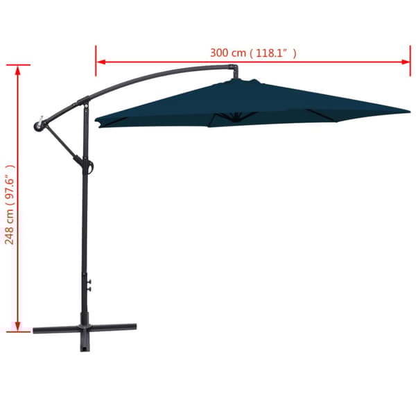 Aurinkovarjo cantilever 3 m sininen