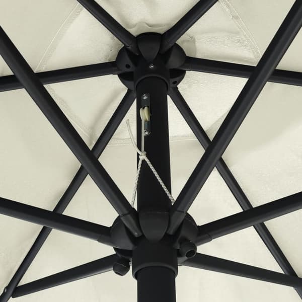 udendørs parasol med aluminiumsstang 270x246 cm sandhvid