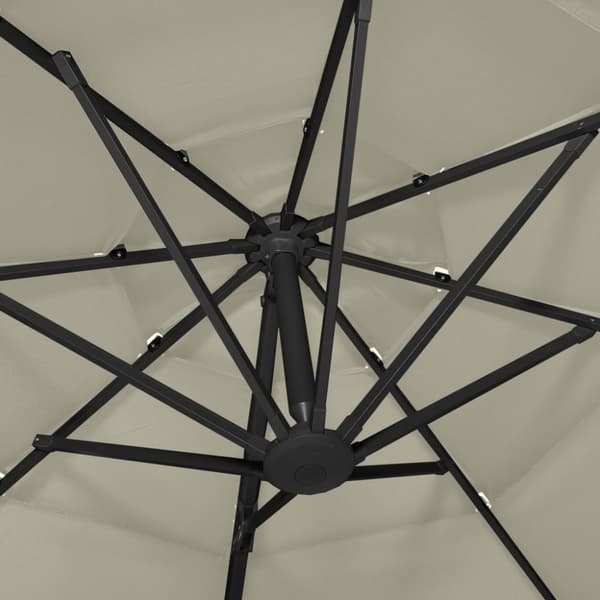 parasol med aluminiumsstang i 4 niveauer 3x3 m sandfarvet