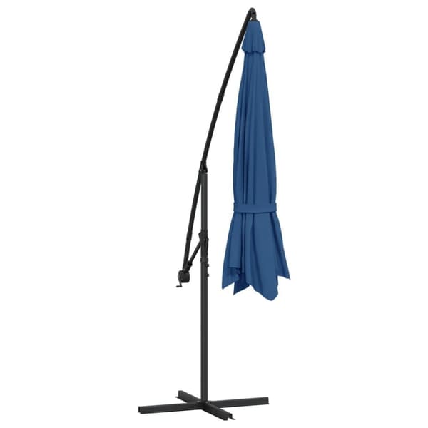 Riippuva aurinkovarjo alumiinipylväällä 350 cm sininen
