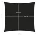 Miniatyrbillede 6 af 6: solsejl 4,5x4,5 m 160 g/m² HDPE sort