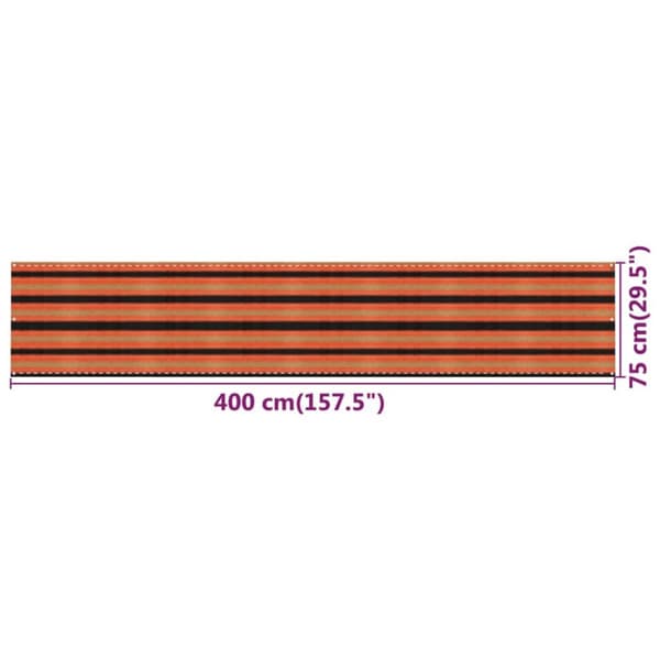 Parvekkeen suoja monivärinen 75x400 cm HDPE