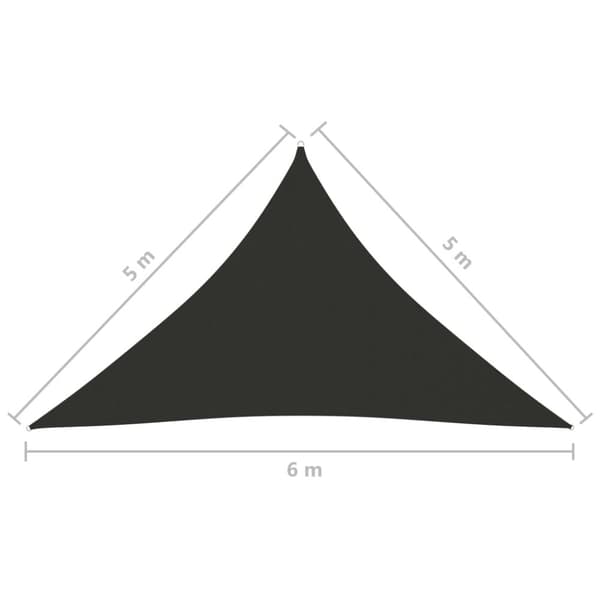 Aurinkopurje Oxford-kangas kolmio 5x5x6 m antrasiitti
