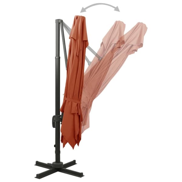 Frihängande parasoll med ventilation 300x300 cm terrakotta