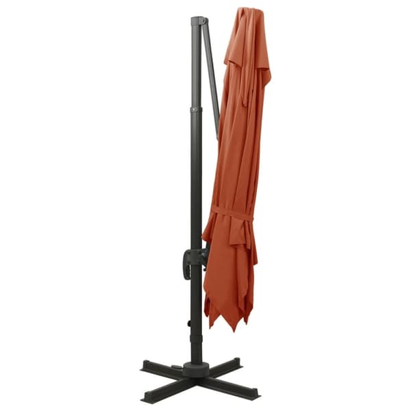 Frihängande parasoll med ventilation 300x300 cm terrakotta