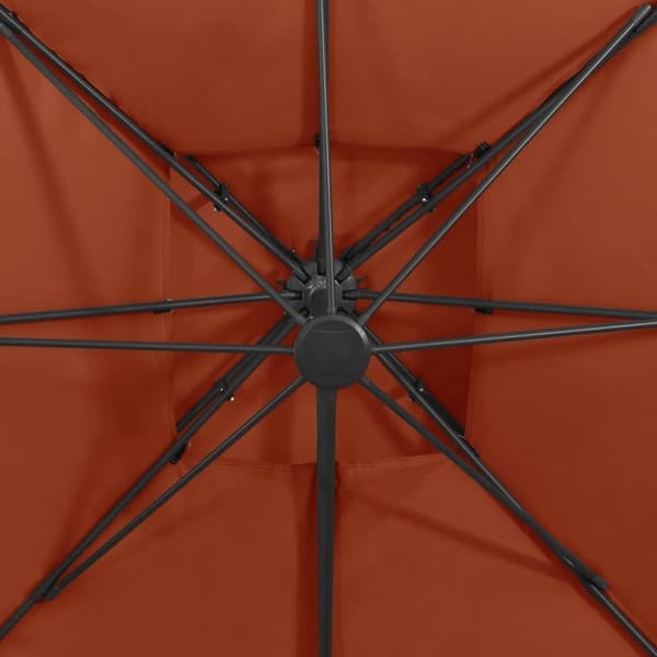 Frihängande parasoll med ventilation 300x300 cm terrakotta