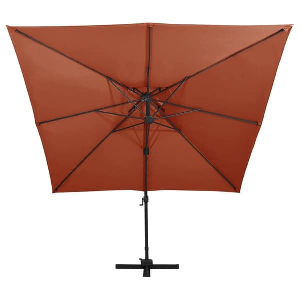 Frihängande parasoll med ventilation 300x300 cm terrakotta