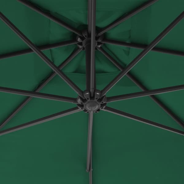 Aurinkovarjo cantilever terästolpalla 250x250 cm vihreä