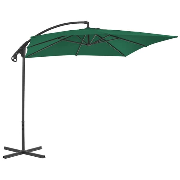 Aurinkovarjo cantilever terästolpalla 250x250 cm vihreä