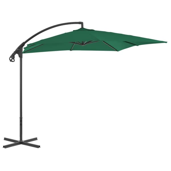 Aurinkovarjo cantilever terästolpalla 250x250 cm vihreä