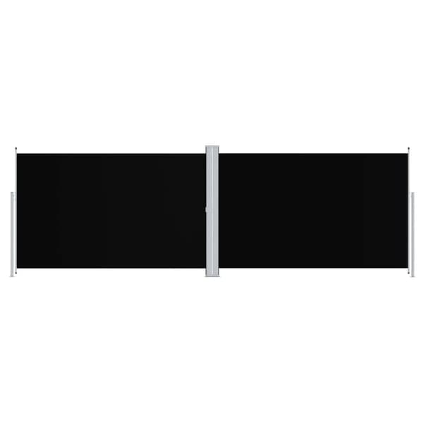 Sisäänvedettävä sivumarkiisi musta 200x600 cm
