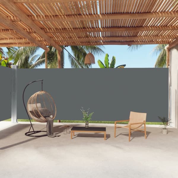 Infällbar sidomarkis antracit 220x1000 cm