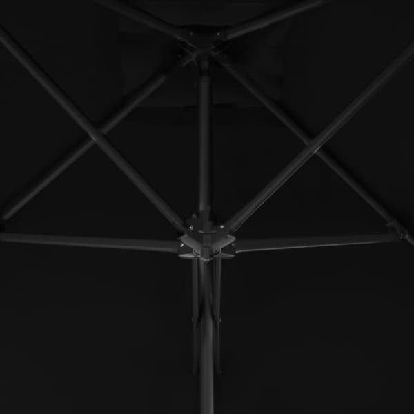 parasol med stålstang 300x230 cm sort