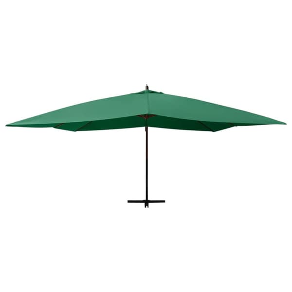 Puutarha-aurinkovarjo cantilever puutolppa 400x300 cm vihreä