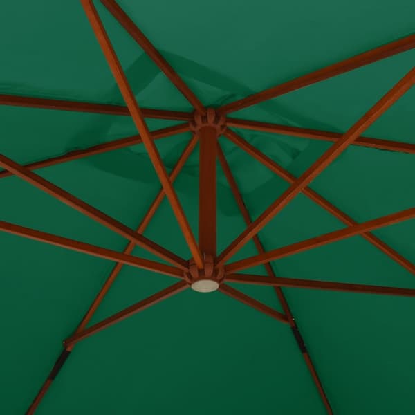 Puutarha-aurinkovarjo cantilever puutolppa 400x300 cm vihreä