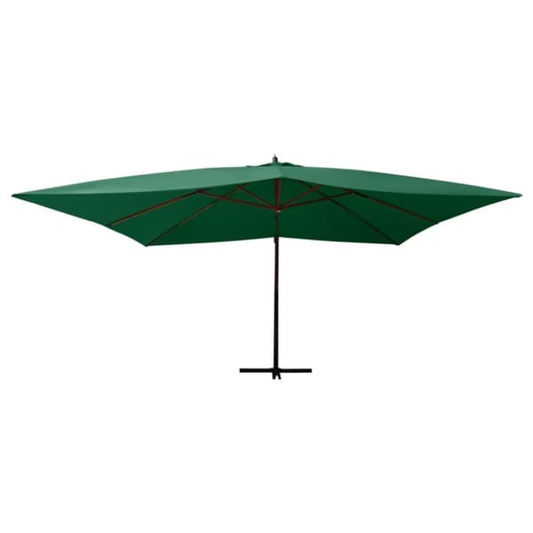 Puutarha-aurinkovarjo cantilever puutolppa 400x300 cm vihreä