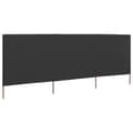 Miniatyrbillede 1 af 5: 3-panels læsejl stof 400 x 120 cm antracitgrå