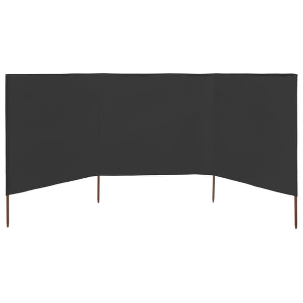 Vindskydd 3 paneler tyg 400x80 cm antracit