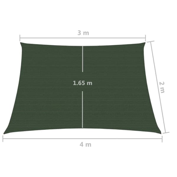 Solsegel 160 g/m² mörkgrön 3/4x2 m HDPE