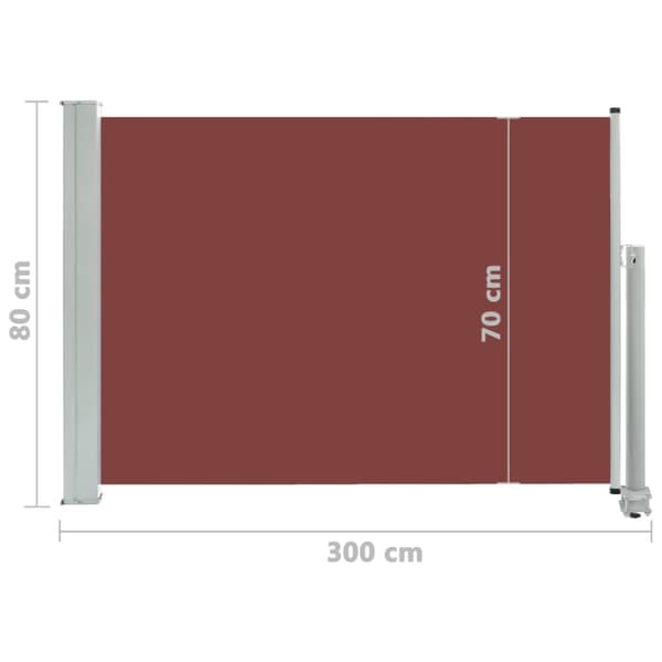 Infällbar sidomarkis 80x300 cm brun