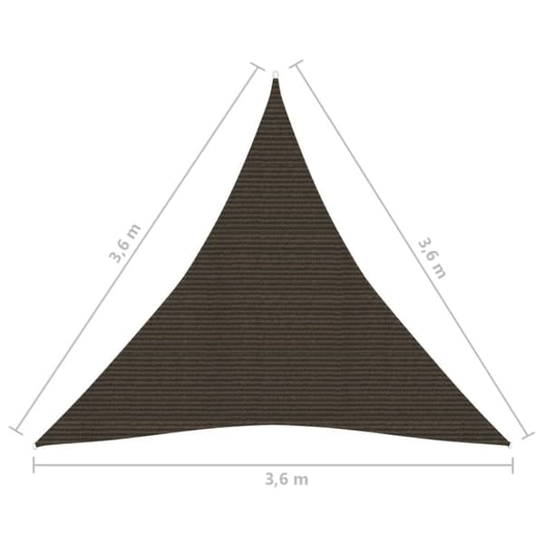 Solsegel 160 g/m² brun 3,6x3,6x3,6 m HDPE