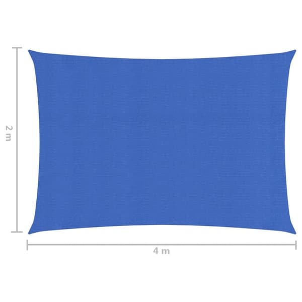 solsejl 2x4 m 160 g/m² HDPE blå