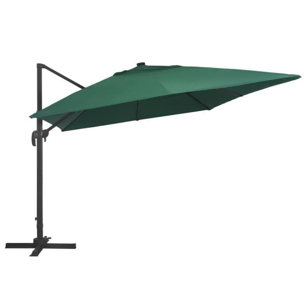 Aurinkovarjo cantilever LED/alumiinitolppa 400x300 cm vihreä