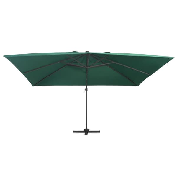 Aurinkovarjo cantilever LED/alumiinitolppa 400x300 cm vihreä