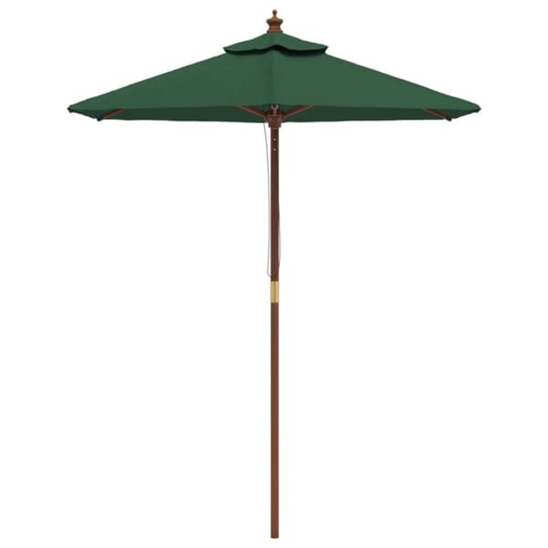 Parasoll med trästång 196x231 cm grön