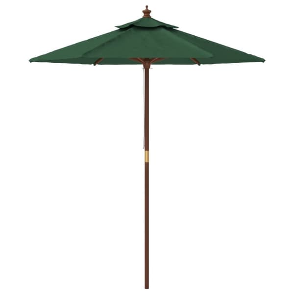 Parasoll med trästång 196x231 cm grön