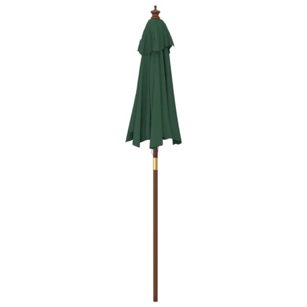 Parasoll med trästång 196x231 cm grön