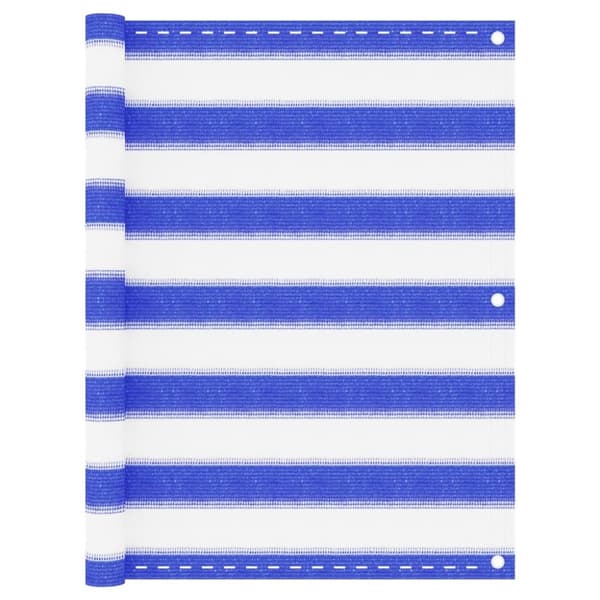 Parvekkeen suoja sininen ja valkoinen 75x400 cm HDPE