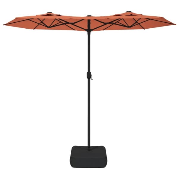 parasol m. dobbelt parasoldug 316x240 cm terrakotta