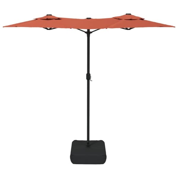 parasol m. dobbelt parasoldug 316x240 cm terrakotta