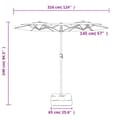Miniatyrbillede 8 af 8: parasol m. dobbelt parasoldug 316x240 cm terrakotta