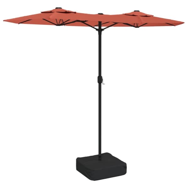 parasol m. dobbelt parasoldug 316x240 cm terrakotta