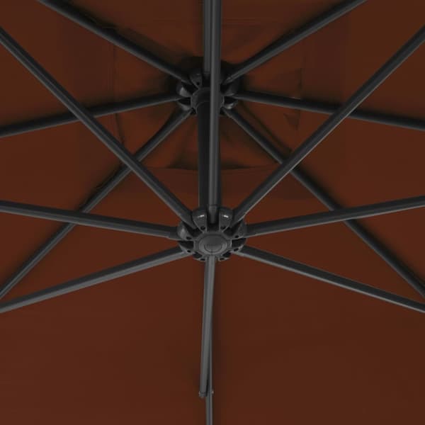 Aurinkovarjo cantilever terästolpalla 300 cm terrakotta