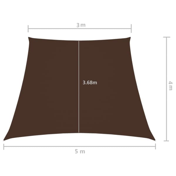 solsejl 3/5x4 m trapezformet oxfordstof brun