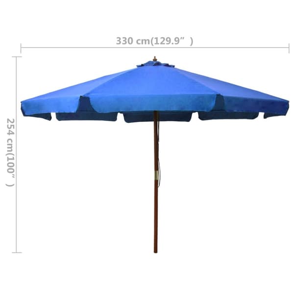 Aurinkovarjo puurunko 330 cm taivaansininen