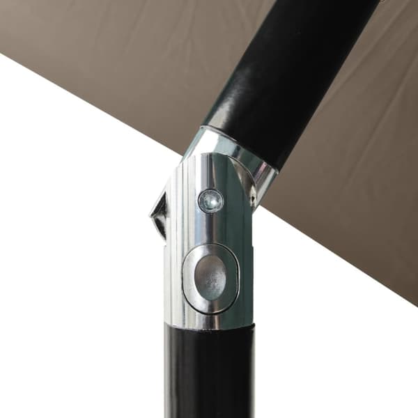 parasol med stålstang og LED-lys 2x3 m gråbrun