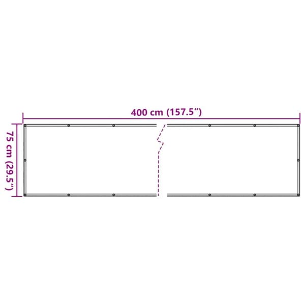 balkonafskærmning HDPE 75 x 400 cm antracitgrå