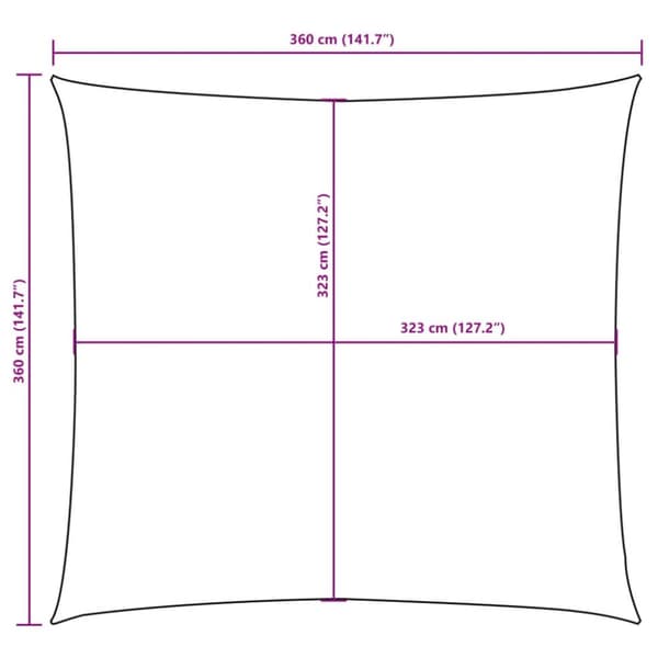 Aurinkopurje Oxford-kangas neliö 3,6x3,6 m Terrakotta