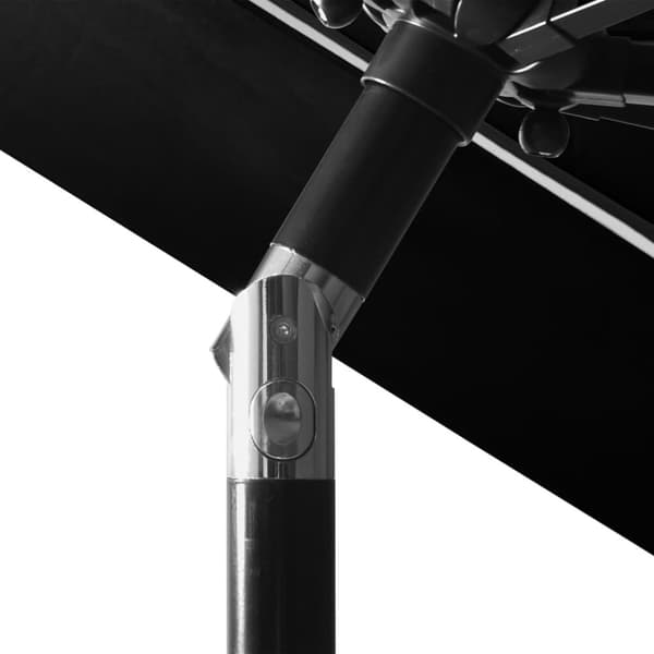 parasol med aluminiumsstang i 3 niveauer 3 m sort