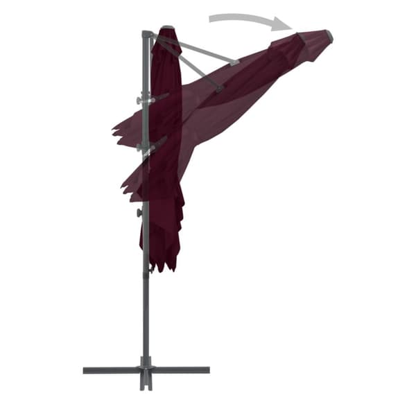 Aurinkovarjo cantilever terästolpalla 250x250 cm punainen