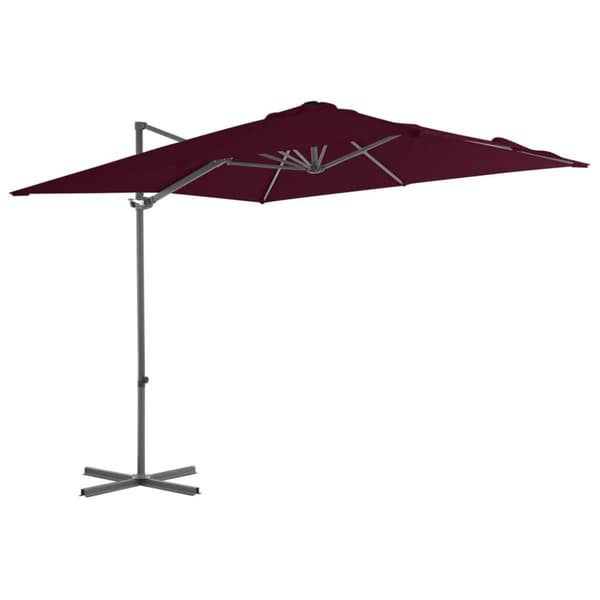 Aurinkovarjo cantilever terästolpalla 250x250 cm punainen