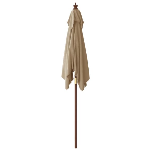 Puutarhan aurinkovarjo puutolppa taupe 198x198x231 cm