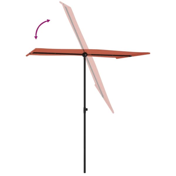 parasol med aluminiumstang 180x110 cm terracotta