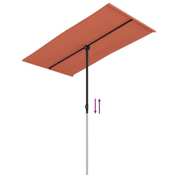 parasol med aluminiumstang 180x110 cm terracotta